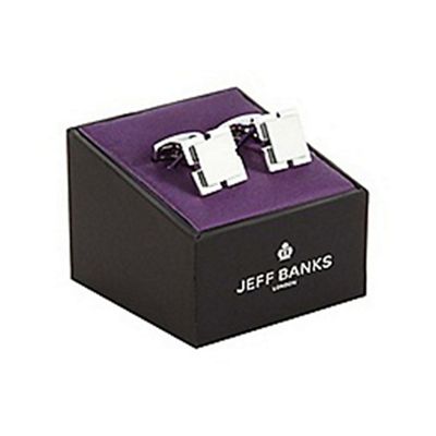 Silver mixed finish cufflinks in a gift box